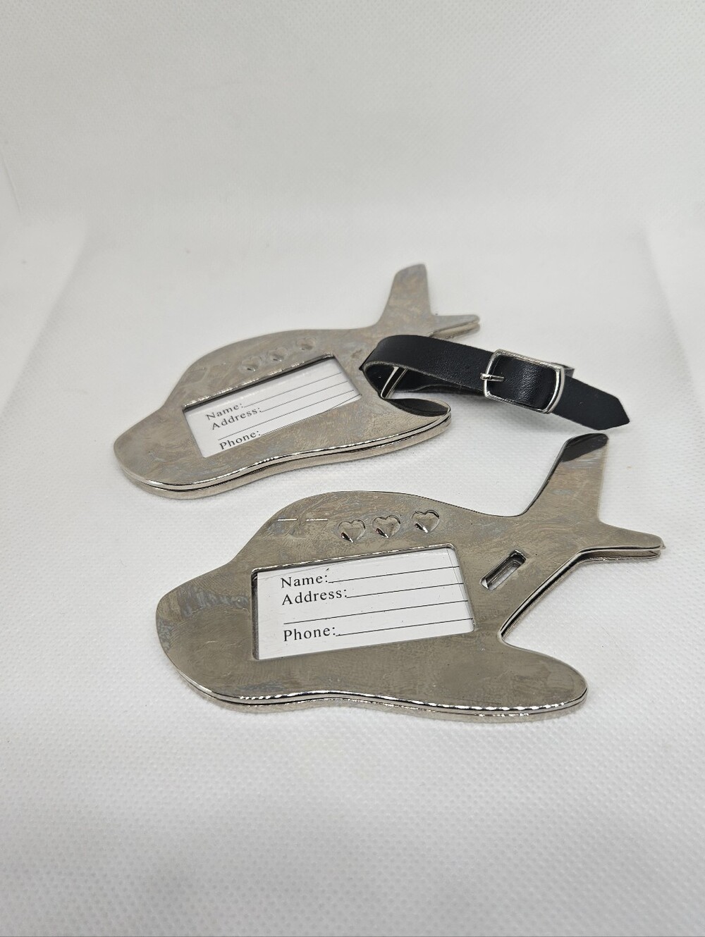 NEW Kate Aspen Luggage Tags Cute Airplane Shapped Set Of 2 Travel Suitcase